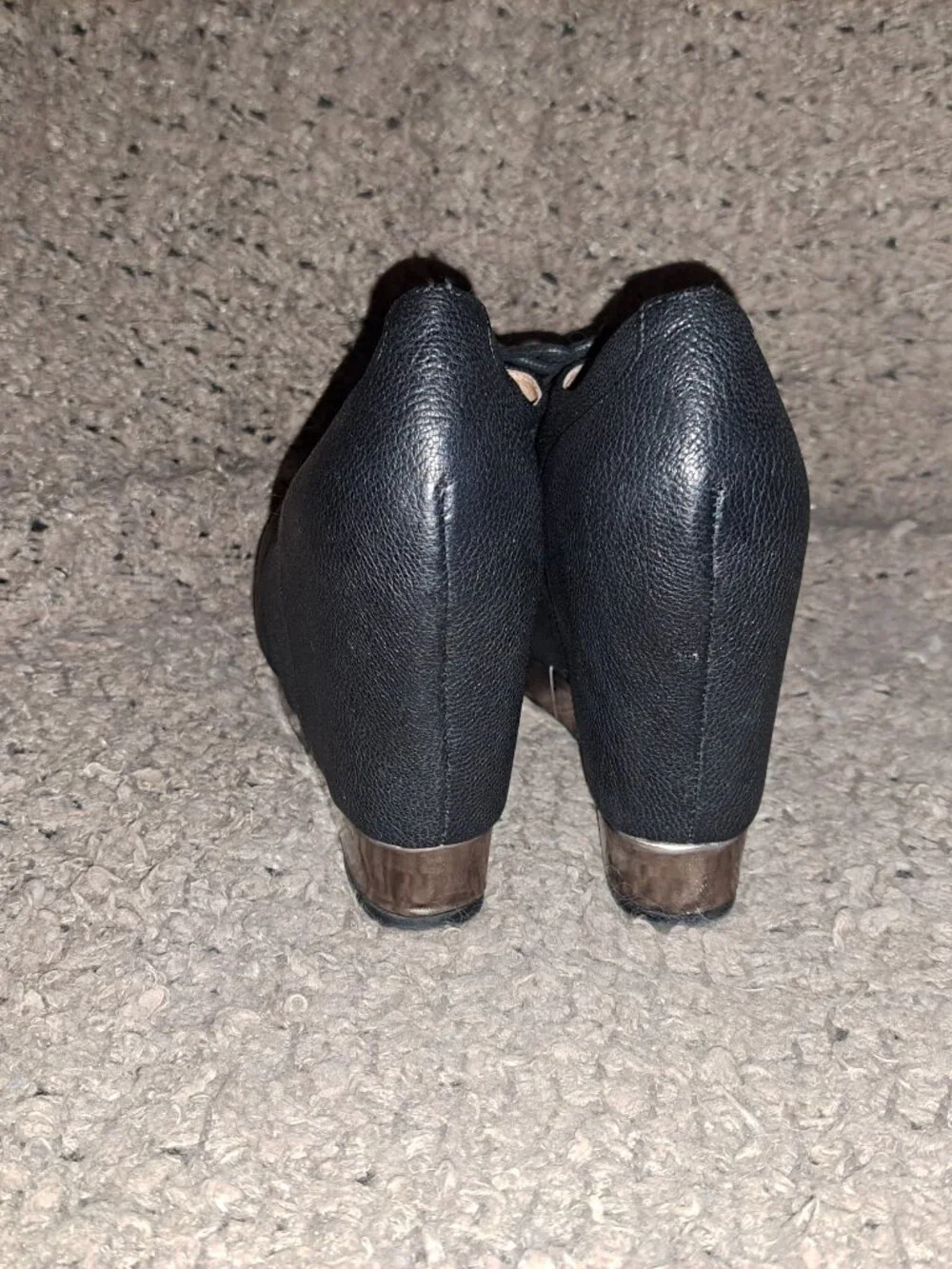 JEFFREY CAMPBELL-Raid-Black/Silver Leather Platform Heels-Sz 38/7.5-Excellent